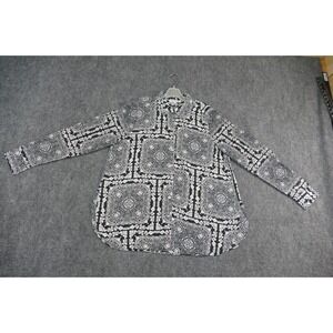 Rose and Olive Ladies button down long sleeve paisley pattern shirt